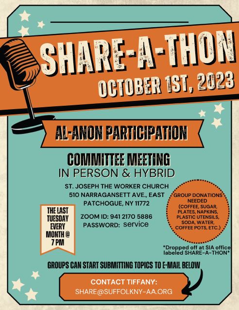 SIA Share-A-Thon Committee Meeting (hybrid) @ St. Joseph the Worker Church | East Patchogue | New York | United States
